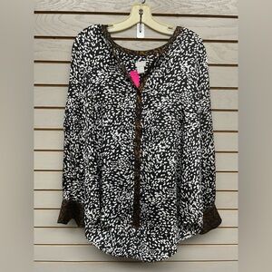 Chico's Black and White Patterned Blouse